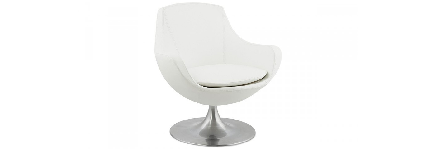 Fauteuil Blanc Design Pivotant Formula Copie